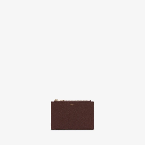 Valextra Card Holder 3CC with Zip in Coffee Brown | Cases | Coveti