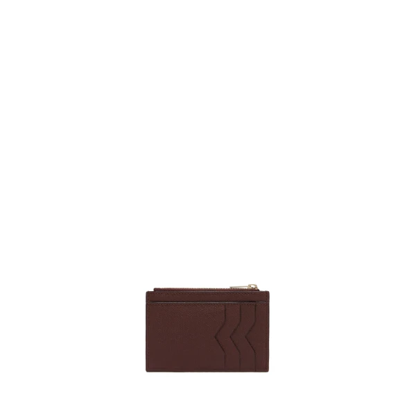 Card Holder 3CC with Zip in Coffee Brown