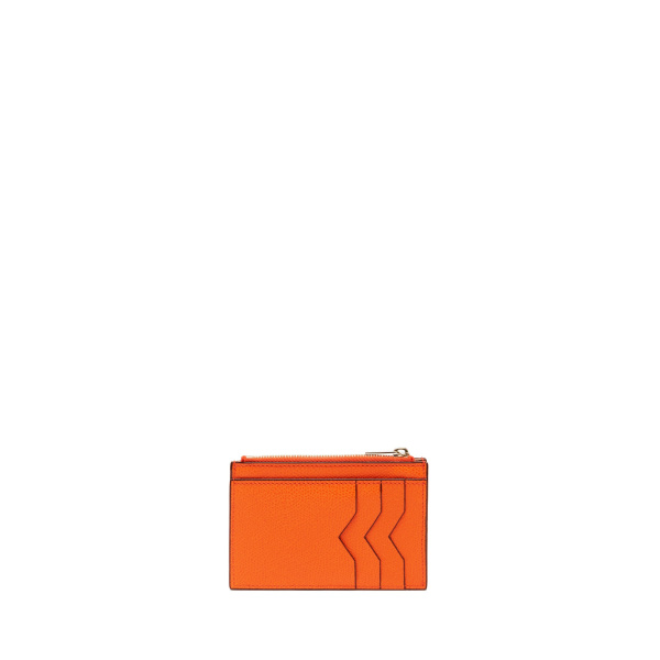 Valextra Card Holder 3CC with Zip in Lobster Red | Cases | Coveti