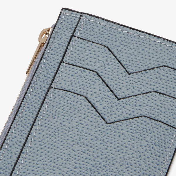 Valextra Card Holder 3CC with Zip in Niagara Blue | Wallets & Purses | Coveti