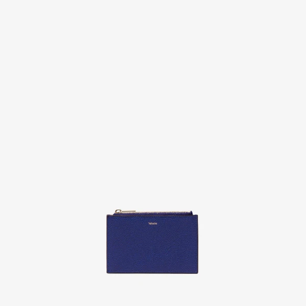 Valextra Card Holder 3CC with Zip in Royal Blue | Wallets & Purses | Coveti