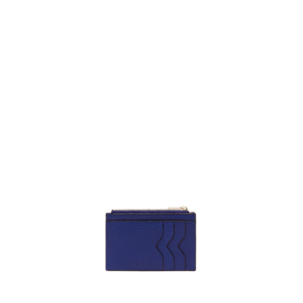 Valextra Card Holder 3CC with Zip in Royal Blue | Wallets & Purses | Coveti