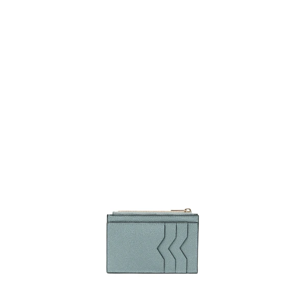 Card Holder 3CC with Zip in Smokey Blue
