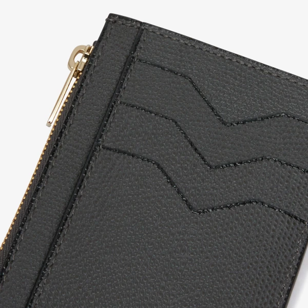 Valextra Card Holder 3CC with Zip in Smokey Grey | Wallets & Purses | Coveti