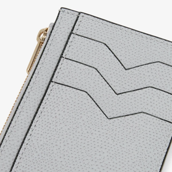 Valextra Card Holder 3CC with Zip in Stone Grey | Wallets & Purses | Coveti