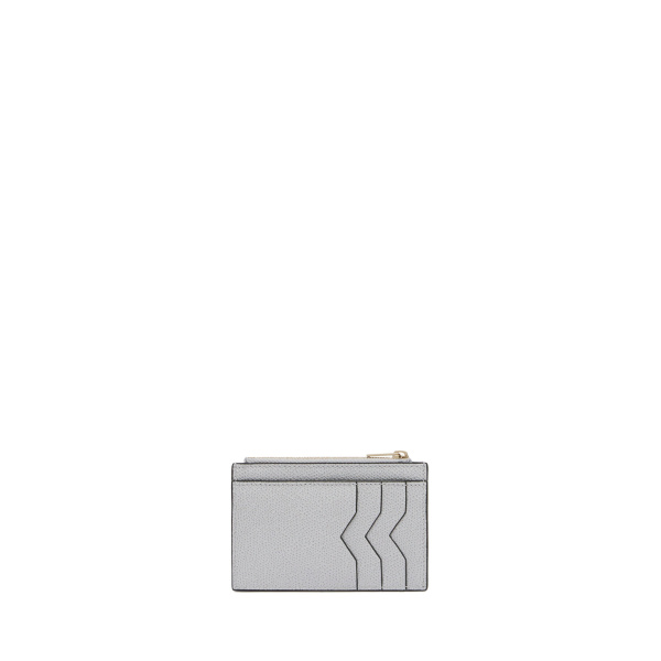 Valextra Card Holder 3CC with Zip in Stone Grey | Wallets & Purses | Coveti