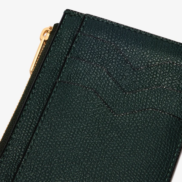 Valextra Card Holder 3CC with Zip in Valextra Green, Millepunte | Wallets & Purses | Coveti