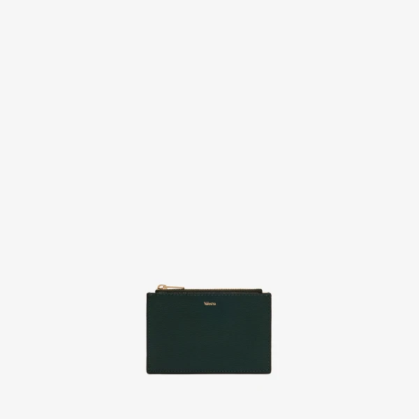 Valextra Card Holder 3CC with Zip in Valextra Green, Millepunte | Wallets & Purses | Coveti