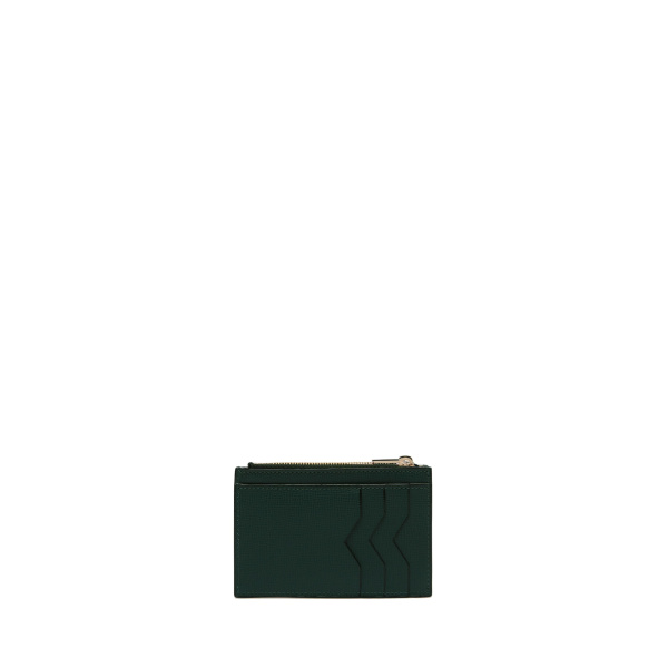 Valextra Card Holder 3CC with Zip in Valextra Green, Pave | Wallets & Purses | Coveti