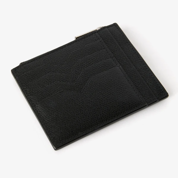 Valextra Card Holder 8CC with Zip in Black | Cases | Coveti