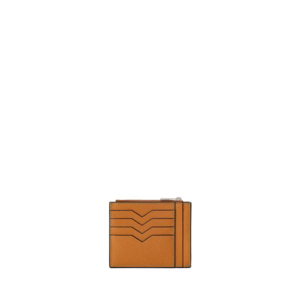 Valextra Card Holder 8CC with Zip in Havana Brown | Cases | Coveti