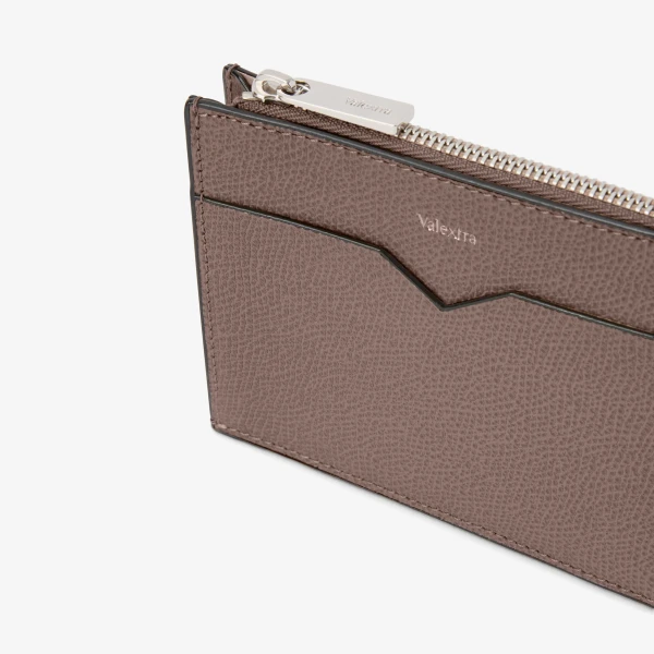Valextra Card Holder 8CC with Zip in Sahara Brown | Wallets & Purses | Coveti