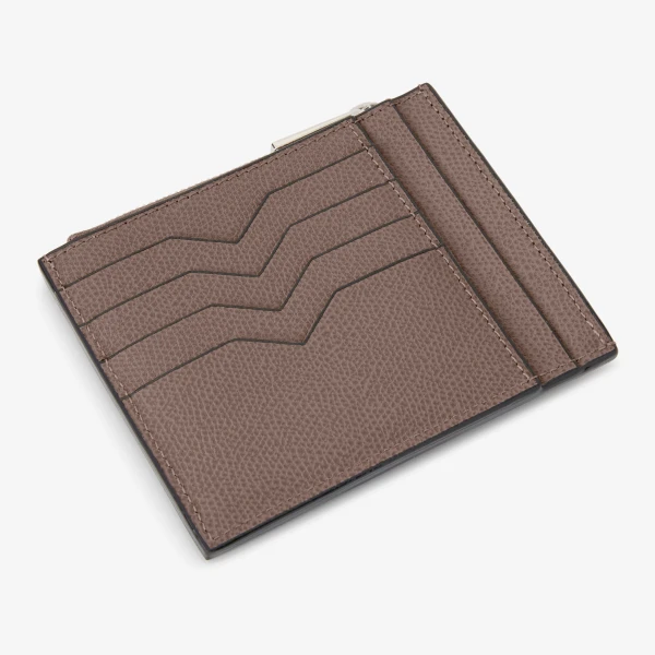 Valextra Card Holder 8CC with Zip in Sahara Brown | Wallets & Purses | Coveti