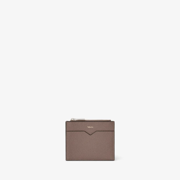 Valextra Card Holder 8CC with Zip in Sahara Brown | Wallets & Purses | Coveti
