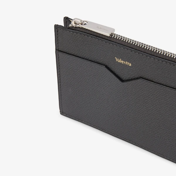 Valextra Card Holder 8CC with Zip in Smokey Grey | Wallets & Purses | Coveti