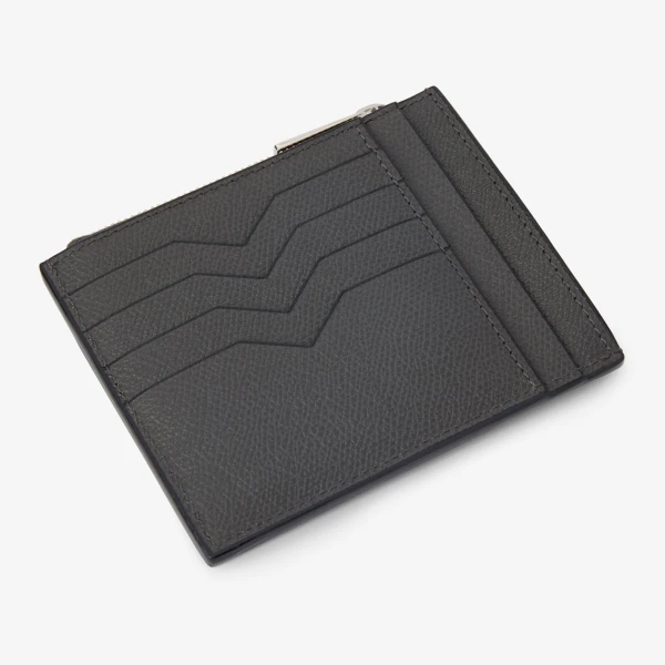 Valextra Card Holder 8CC with Zip in Smokey Grey | Wallets & Purses | Coveti