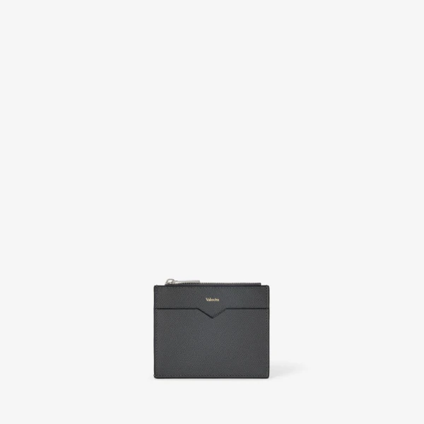 Valextra Card Holder 8CC with Zip in Smokey Grey | Wallets & Purses | Coveti