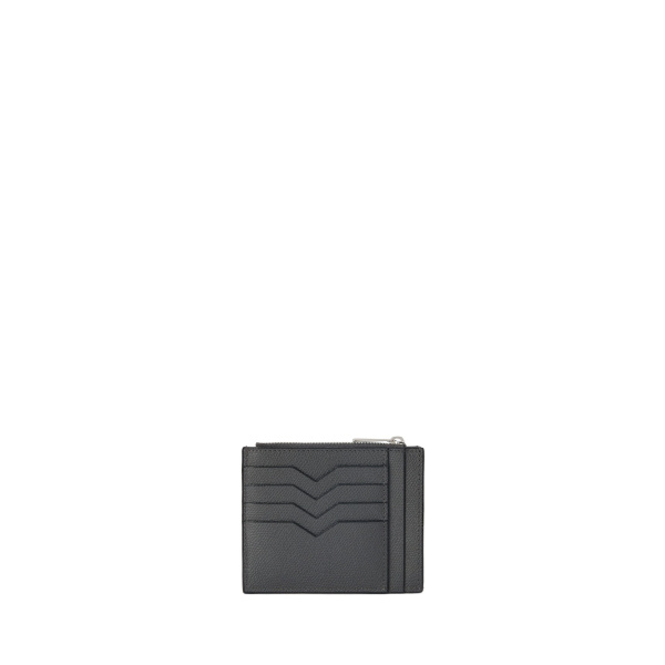 Valextra Card Holder 8CC with Zip in Smokey Grey | Wallets & Purses | Coveti