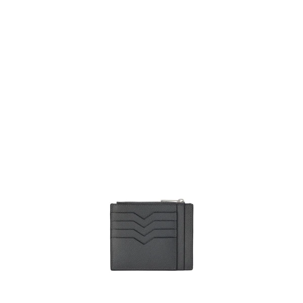 Valextra Card Holder 8CC with Zip in Smokey Grey | Wallets & Purses | Coveti