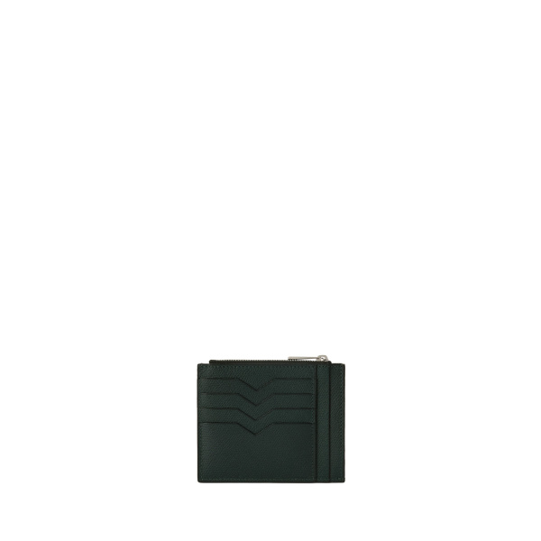 Valextra Card Holder 8CC with Zip in Valextra Green | Wallets & Purses | Coveti