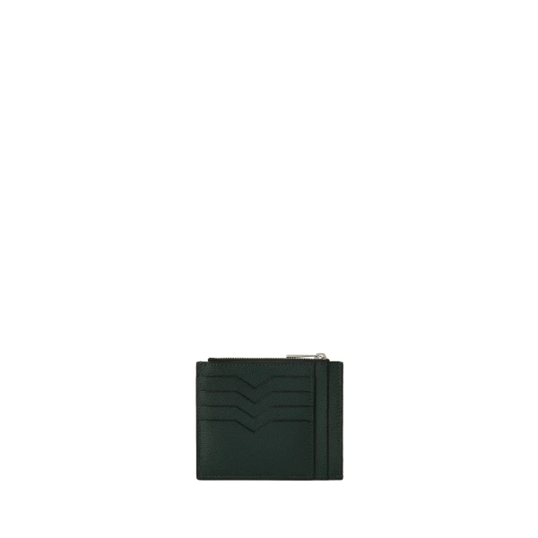 Valextra Card Holder 8CC with Zip in Valextra Green | Wallets & Purses | Coveti