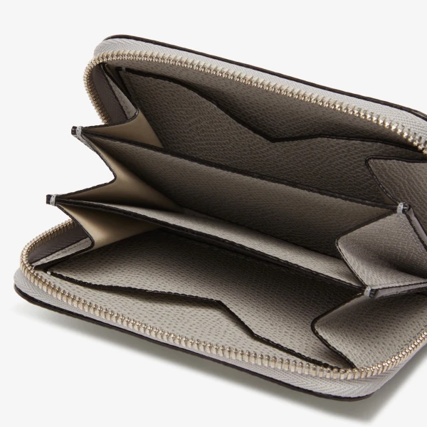 Valextra Card Holder Zip Around in Ash Grey | Wallets & Purses | Coveti