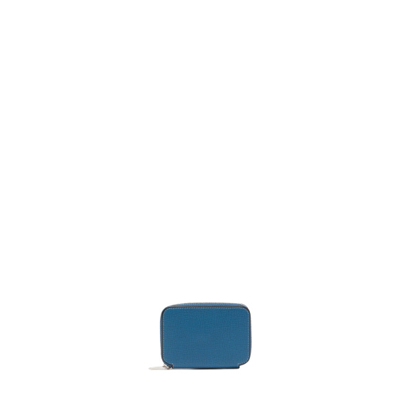 Valextra Card Holder Zip Around in Cobalt Blue | Wallets & Purses | Coveti