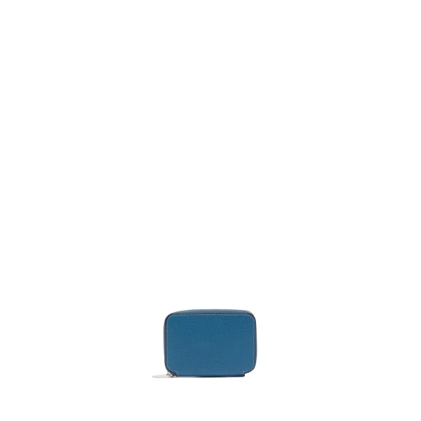 Valextra Card Holder Zip Around in Cobalt Blue | Wallets & Purses | Coveti