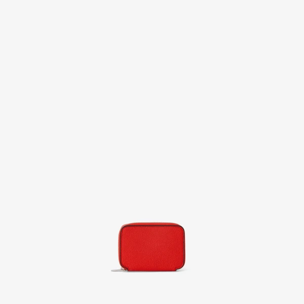 Valextra Card Holder Zip Around in Crimson Red | Wallets & Purses | Coveti