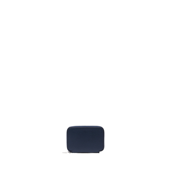 Valextra Card Holder Zip Around in Dark Blue | Wallets & Purses | Coveti