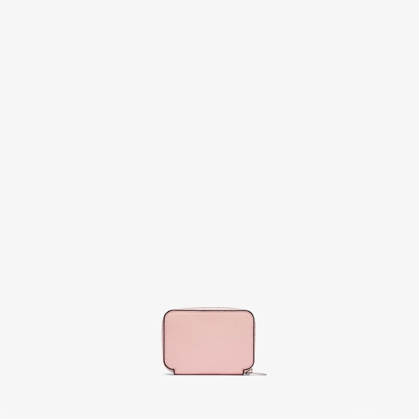Valextra Card Holder Zip Around in Peony Pink | Wallets & Purses | Coveti