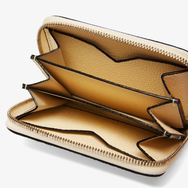 Valextra Card Holder Zip Around in Pergamena White, Millepunte | Wallets & Purses | Coveti