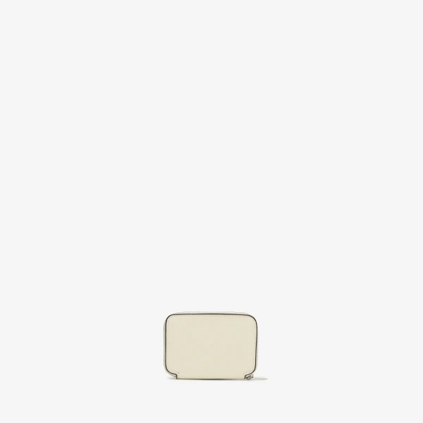 Valextra Card Holder Zip Around in Pergamena White, Pave | Wallets & Purses | Coveti