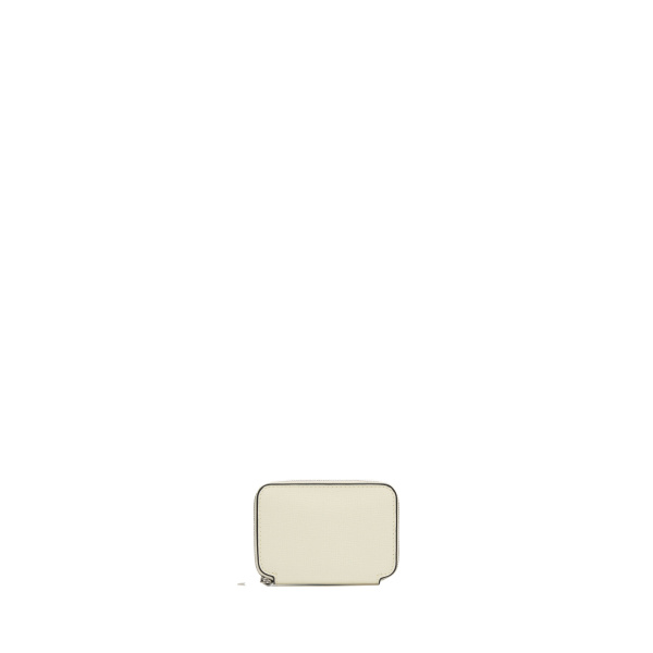Valextra Card Holder Zip Around in Pergamena White, Pave | Wallets & Purses | Coveti