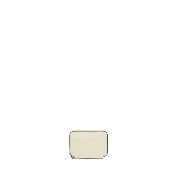 Valextra Card Holder Zip Around in Pergamena White, Pave | Wallets & Purses | Coveti