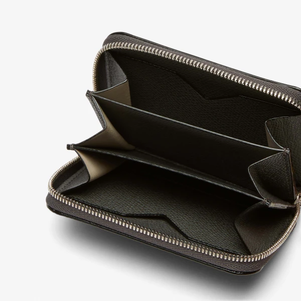 Valextra Card Holder Zip Around in Smokey Grey | Wallets & Purses | Coveti