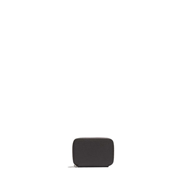 Valextra Card Holder Zip Around in Smokey Grey | Wallets & Purses | Coveti
