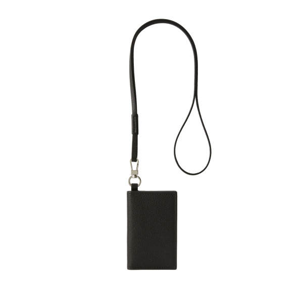 Valextra Card Holder with Lanyard in Black | Wallets & Purses | Coveti