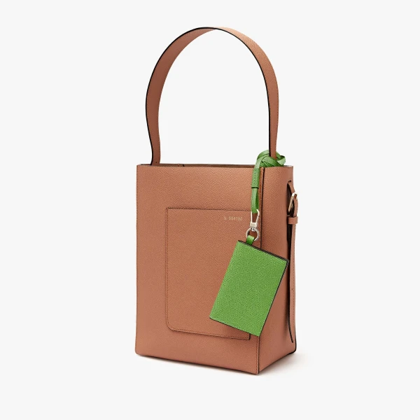 Valextra Card Holder with Lanyard in Grass Green | Wallets & Purses | Coveti