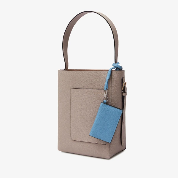 Valextra Card Holder with Lanyard in Nebula Blue | Wallets & Purses | Coveti
