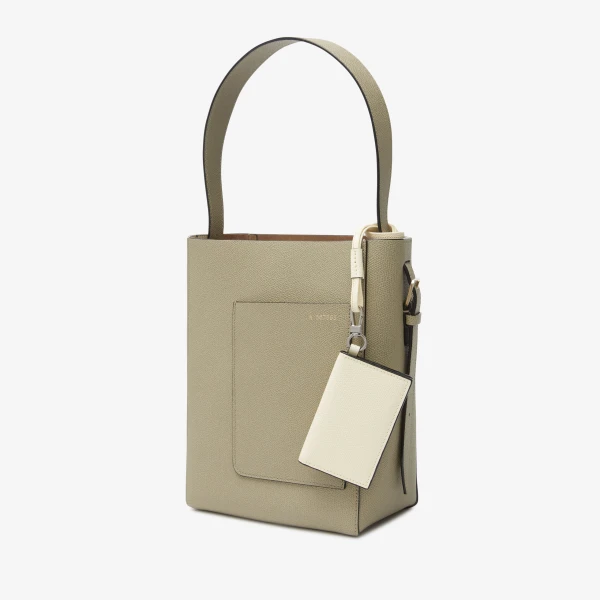 Valextra Card Holder with Lanyard in Pergamena White | Wallets & Purses | Coveti