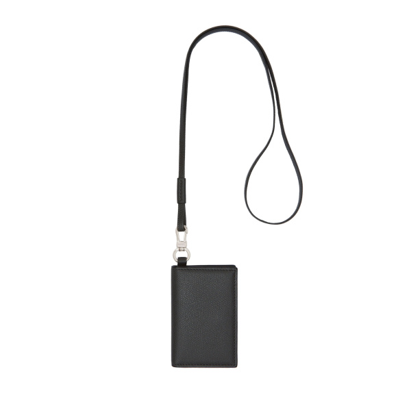 Valextra Card Holder with Lanyard in Smokey Grey | Wallets & Purses | Coveti