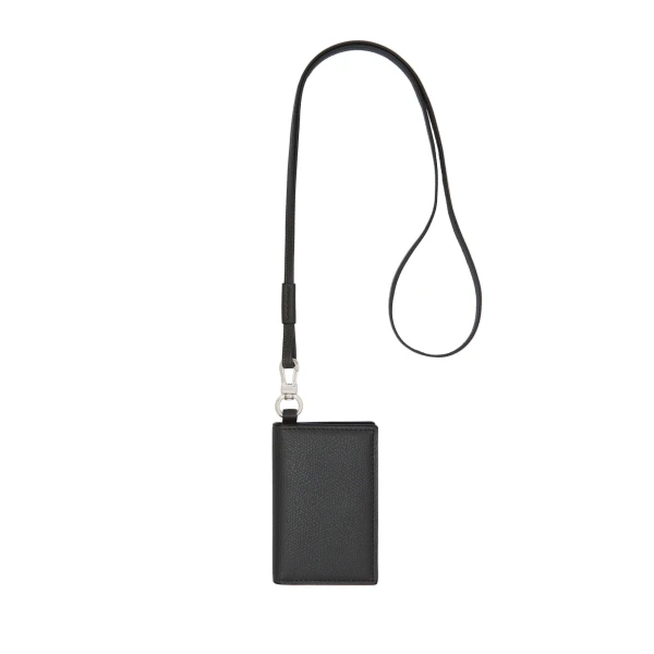 Valextra Card Holder with Lanyard in Smokey Grey | Wallets & Purses | Coveti