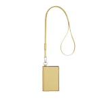 Valextra Card Holder with Lanyard in Vanilla Yellow | Wallets & Purses | Coveti