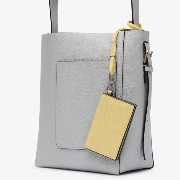 Valextra Card Holder with Lanyard in Vanilla Yellow | Wallets & Purses | Coveti