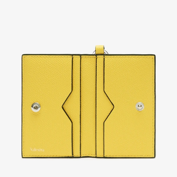 Valextra Card Holder with Lanyard in Yellow | Wallets & Purses | Coveti