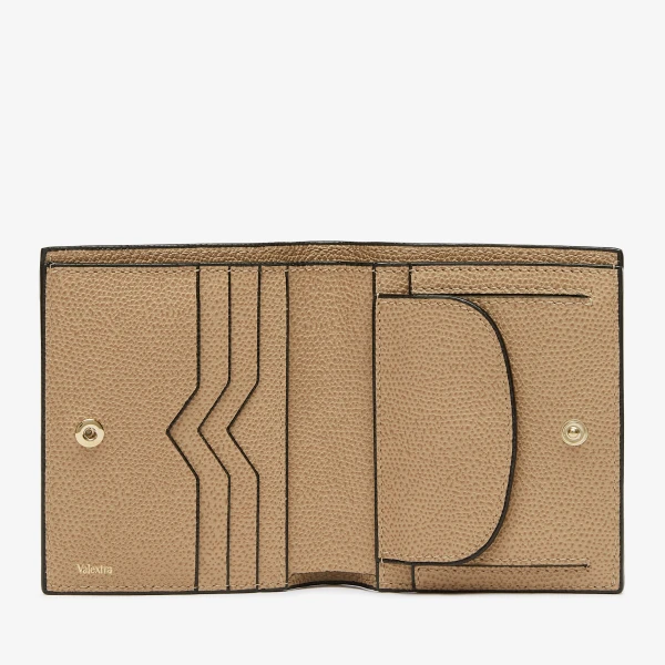 Valextra Compact Wallet 3CC with Coin Purse in Cashmere Beige | Wallets & Purses | Coveti