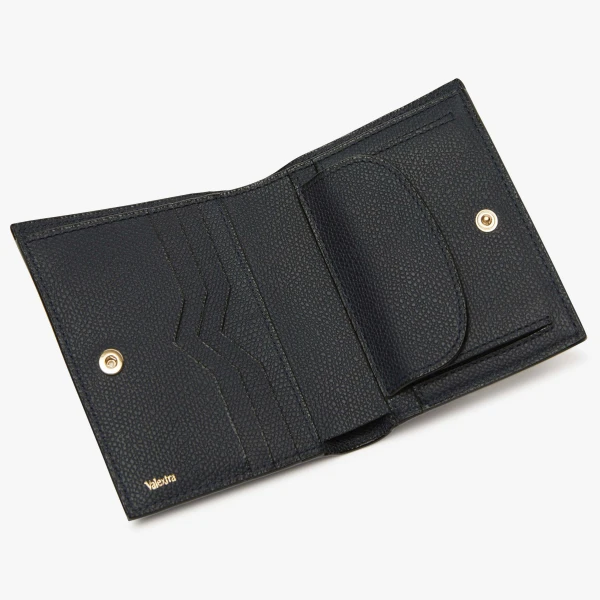 Valextra Compact Wallet 3CC with Coin Purse in Night Blue | Cases | Coveti