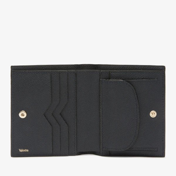 Valextra Compact Wallet 3CC with Coin Purse in Night Blue | Cases | Coveti