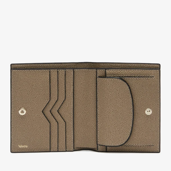 Valextra Compact Wallet 3CC with Coin Purse in Oyster Brown | Cases | Coveti